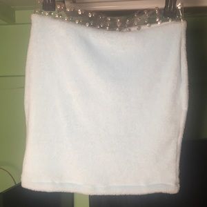 Baby blue furry skirt